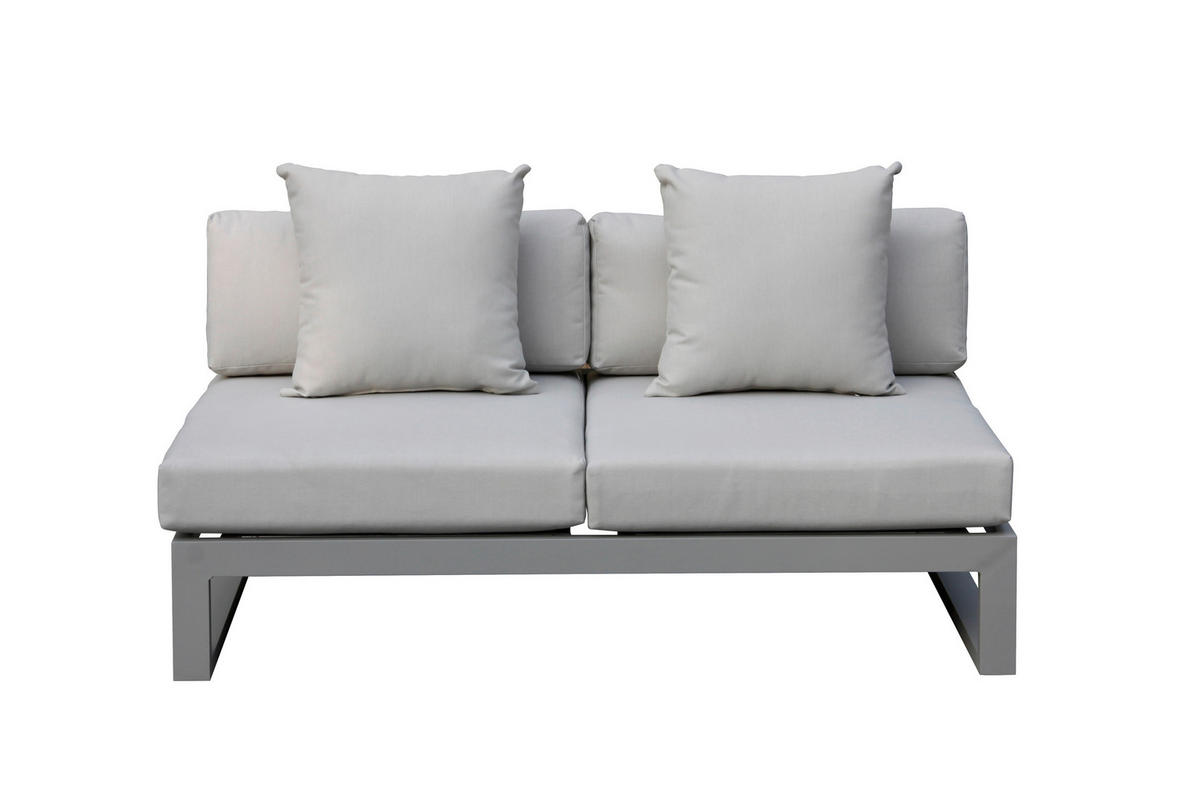 LOUNGESOFA 140/60/90 cm Aluminium  - Hellgrau/Grau, Design, Textil/Metall (140/60/90cm) - Amatio