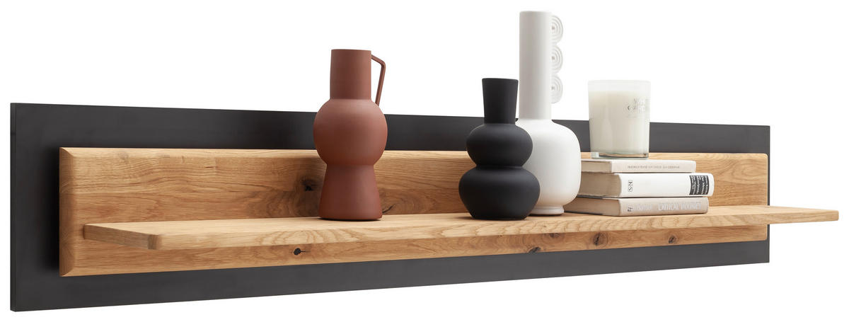 WANDBOARD in 150/26/23 cm Anthrazit, Wildeiche  - Wildeiche/Anthrazit, Design, Holz/Holzwerkstoff (150/26/23cm) - MID.YOU