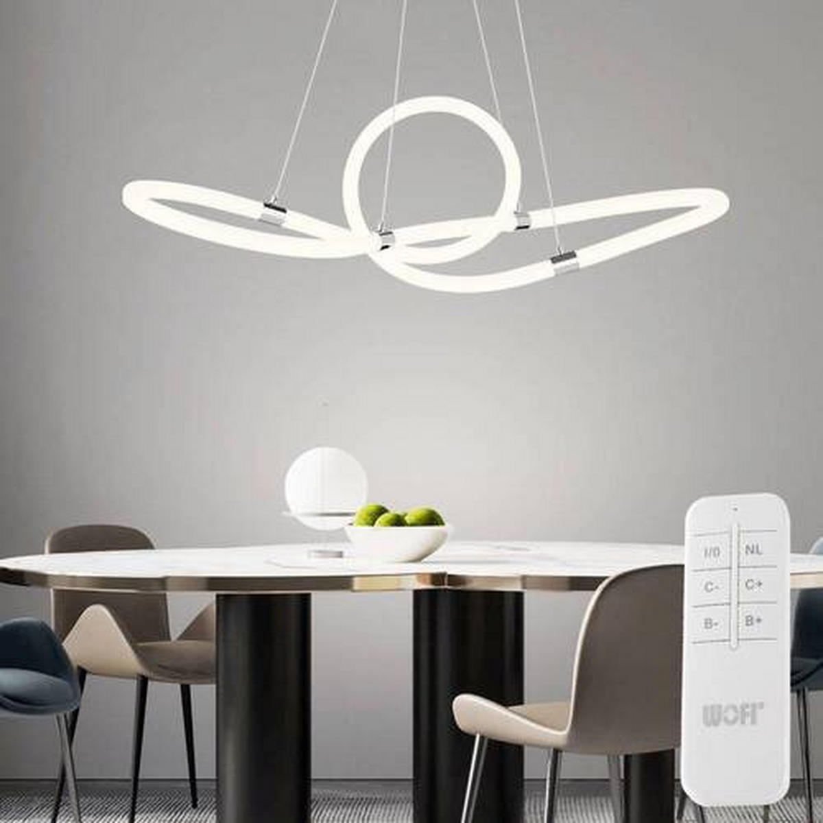 LED-HÄNGLAMPA 92,5/30,5/150 cm  - vit, Design, metall/plast (92,5/30,5/150cm) - Globo