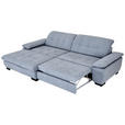 ECKSOFA  in Webstoff Blaugrau  180/265 cm  - Blaugrau/Schwarz, Design, Textil/Metall (180/265cm) - Carryhome