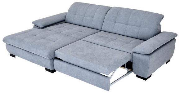 ECKSOFA  in Webstoff Blaugrau  180/265 cm  - Blaugrau/Schwarz, Design, Textil/Metall (180/265cm) - Carryhome