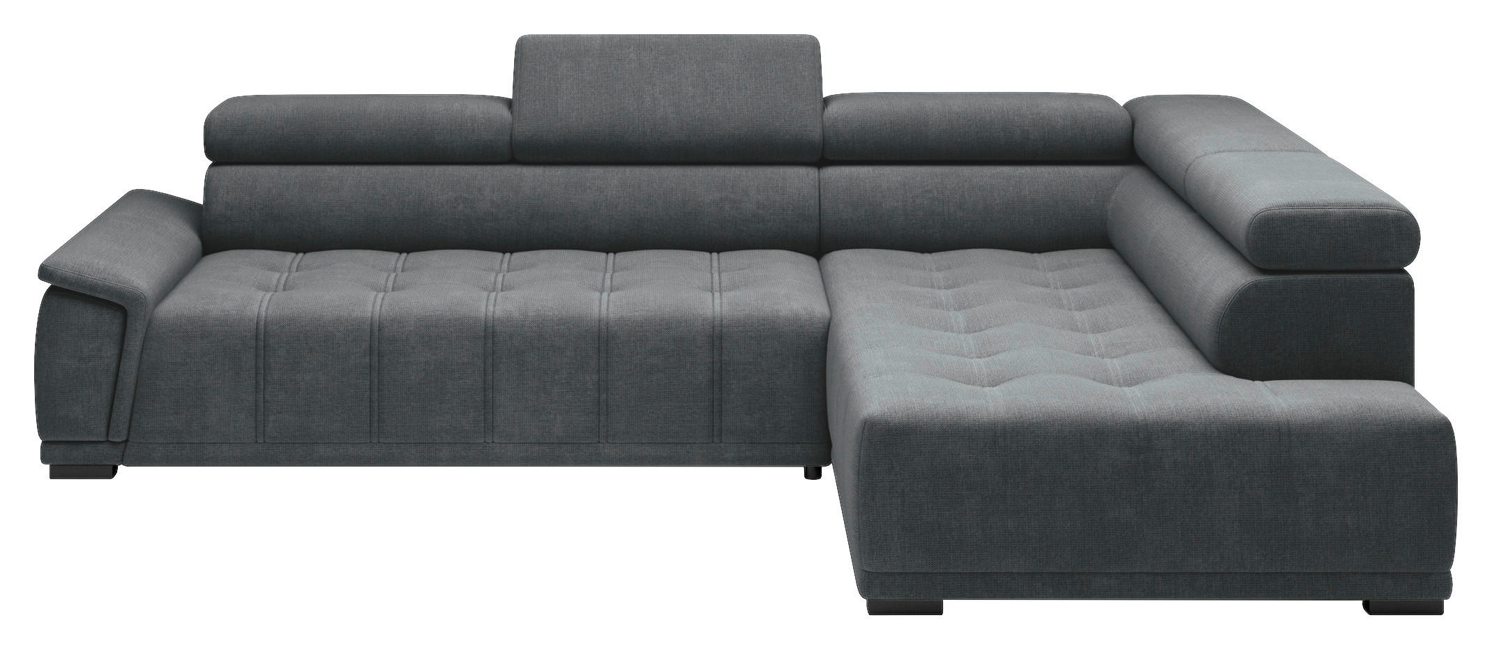 HÖRNSOFFA i chenille, vävt tyg antracit  - svart/antracit, Modern, textil/plast (283/106cm) - MID.YOU