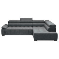 HÖRNSOFFA i chenille, vävt tyg antracit  - svart/antracit, Modern, textil/plast (283/106cm) - MID.YOU