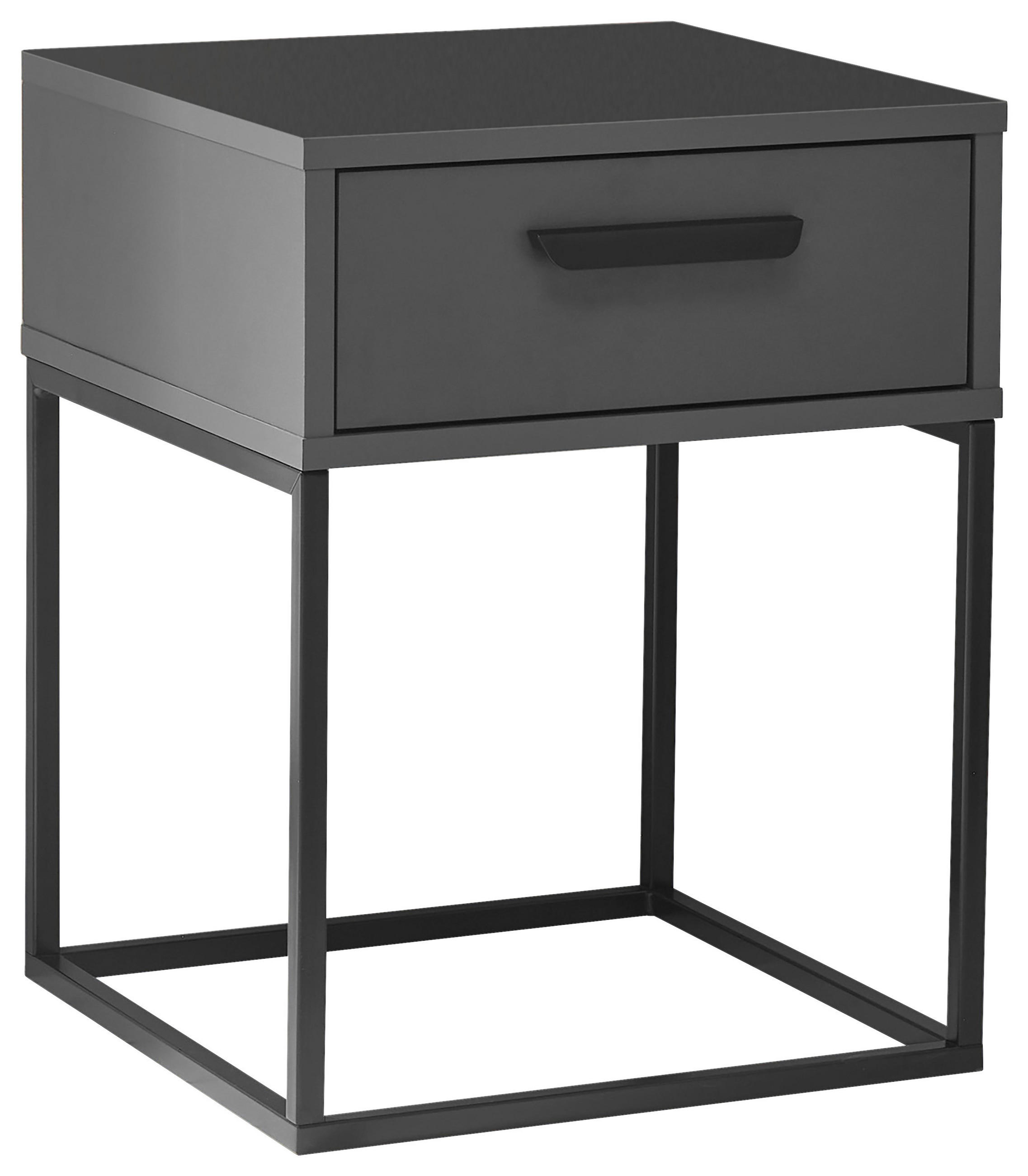 Nachtkästchen Graphit/schwarz H: 52 Cm Suna