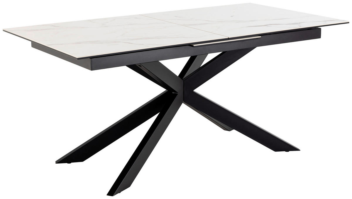 ESSTISCH in Metall, Glas, Keramik  - Schwarz/Weiß, Design, Glas/Keramik (210/90cm) - MID.YOU