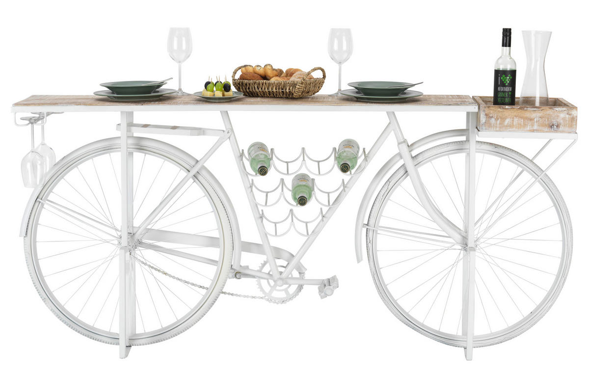 KONZOLNI STO  bela  - bela, Trendi, drvo/metal (183/36/85cm) - Ambia Home