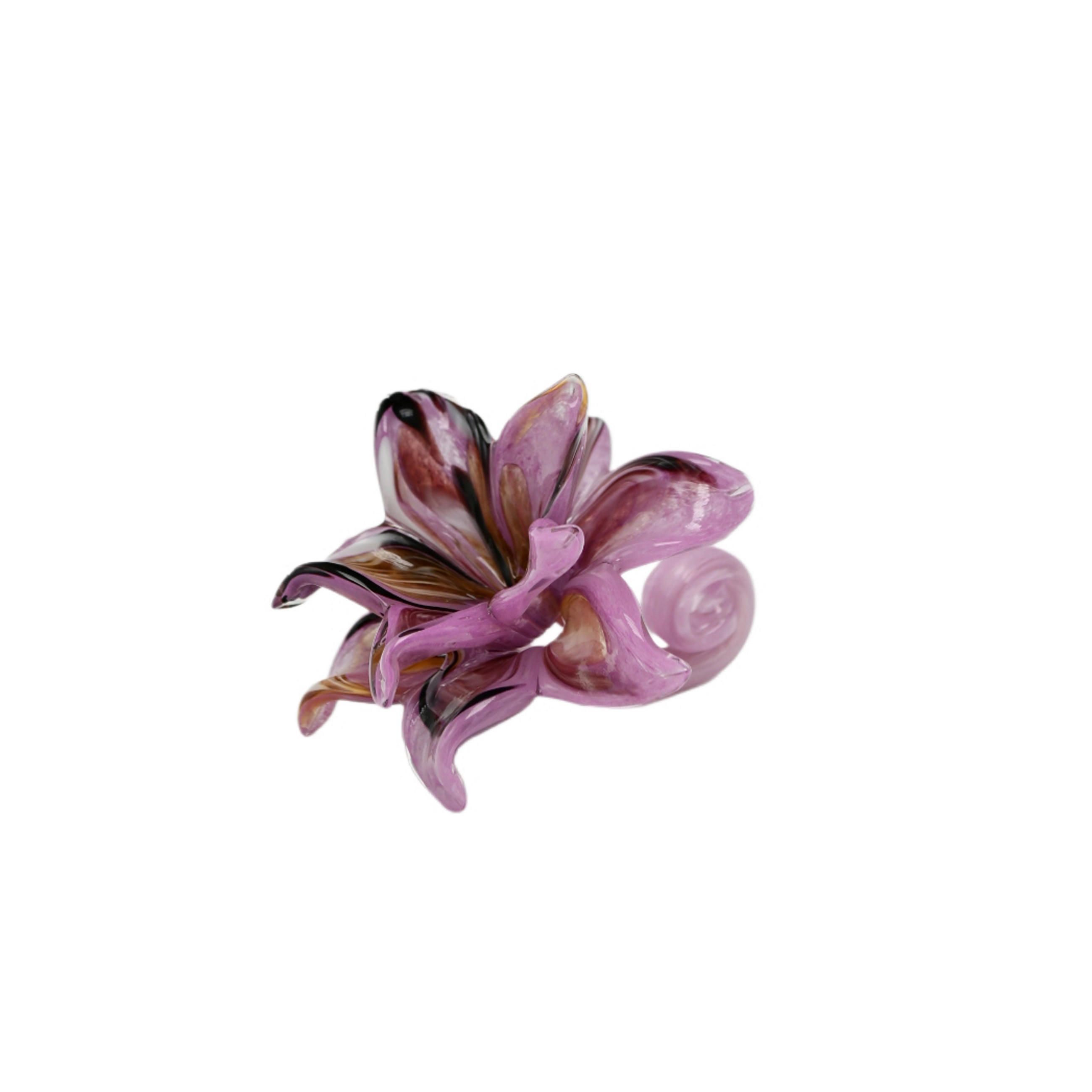 DEKORAČNÍ KVĚTINA - pink/černá, Basics, sklo (14,5/14/10,5cm) - Ambia Home