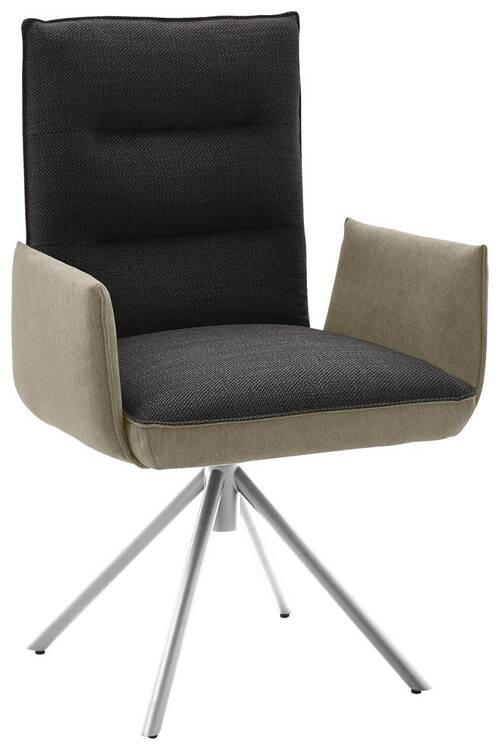ARMLEHNSTUHL  in Flachgewebe  - Edelstahlfarben/Greige, Design, Textil/Metall (59/93/59cm) - Dieter Knoll
