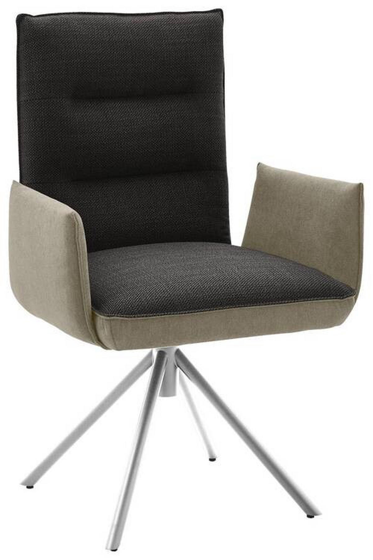 ARMLEHNSTUHL  in Flachgewebe  - Edelstahlfarben/Greige, Design, Textil/Metall (59/93/59cm) - Dieter Knoll