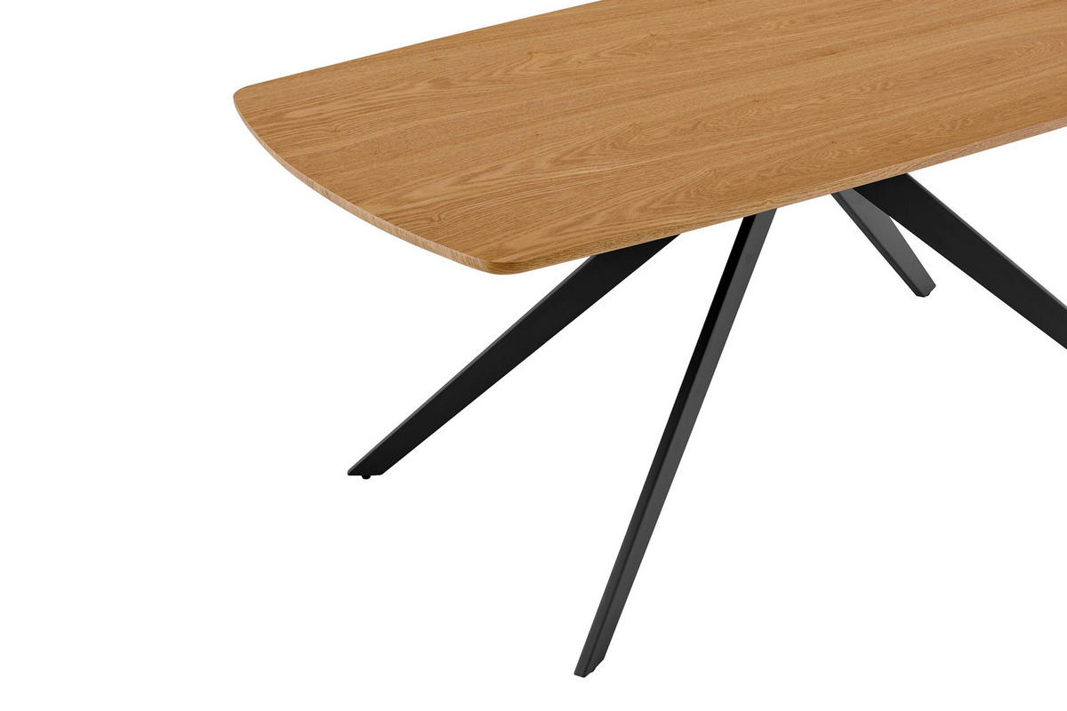 ESSTISCH 160/90/75 cm Echtholz, Nachbildung  Metall, Holzwerkstoff rechteckig Eichefarben  - Eichefarben, MODERN, Holzwerkstoff/Metall (160/90/75cm) - MID.YOU