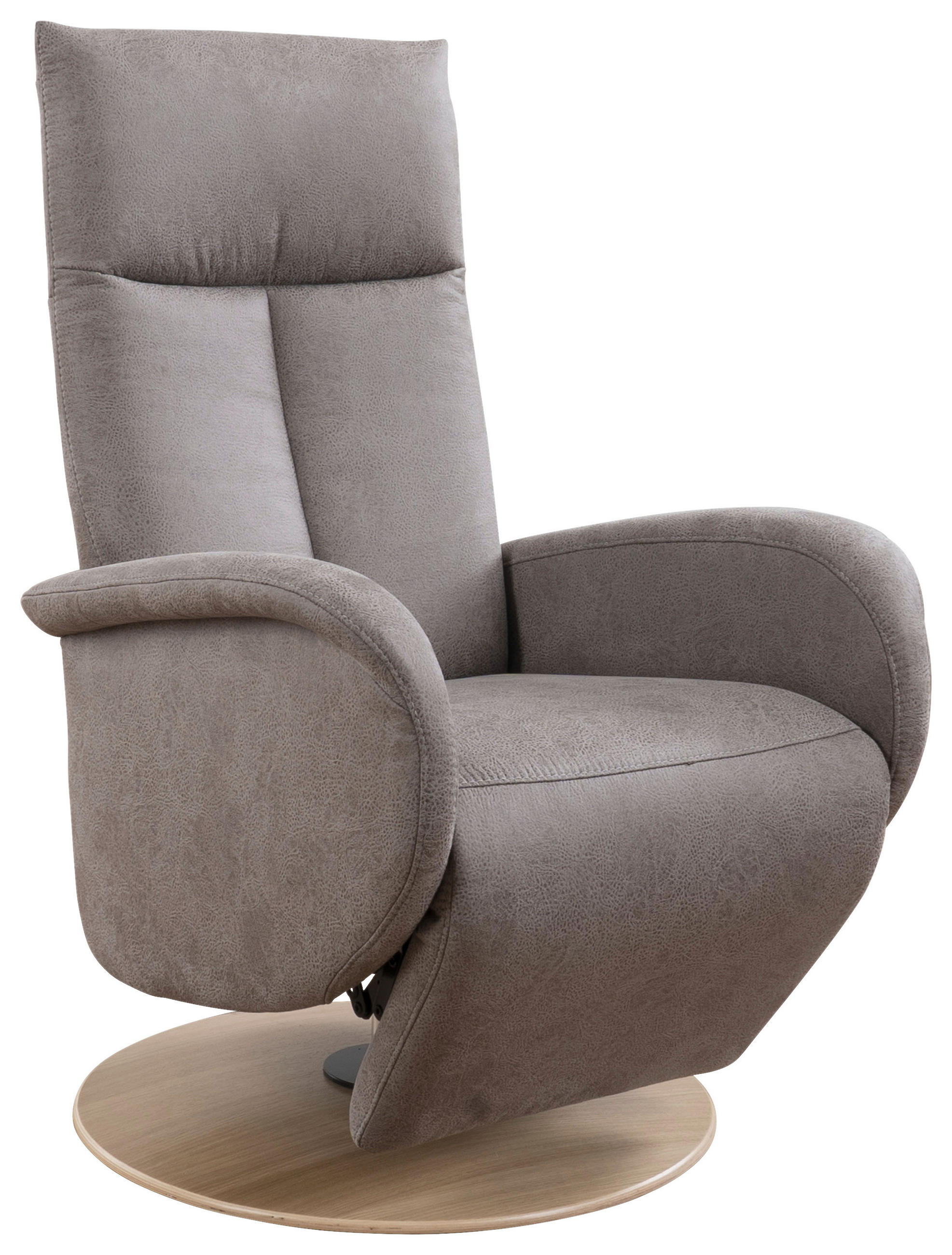 DREHSTUHL Mikrofaser Hellgrau  - Eiche Bianco/Hellgrau, KONVENTIONELL, Holz/Textil (75/112/82cm) - Sit & More