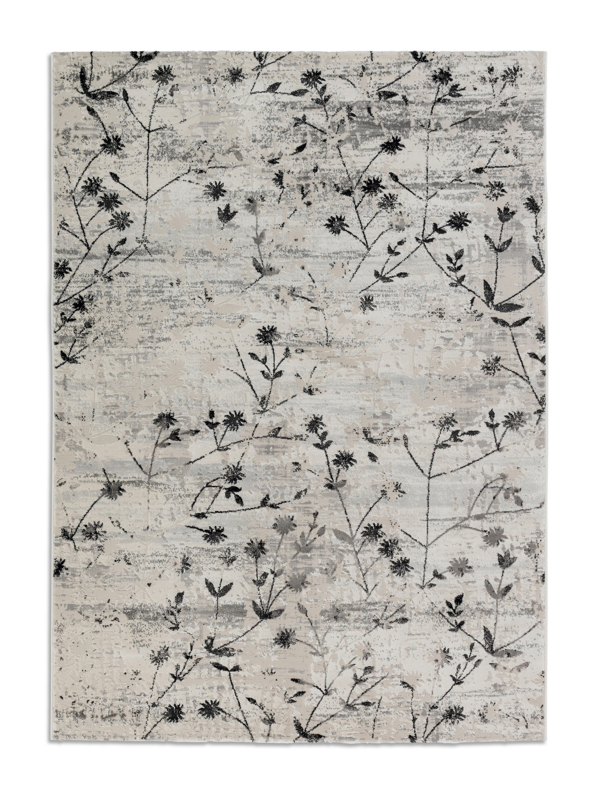 WEBTEPPICH 133/190 cm Antea Grau, Schwarz, Beige  - Beige/Schwarz, Design, Textil (133/190cm) - Schöner Wohnen