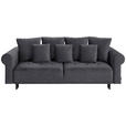 BIGSOFA in Samt Dunkelgrau  - Dunkelgrau/Schwarz, Design, Holz/Textil (248/96/95cm) - Carryhome