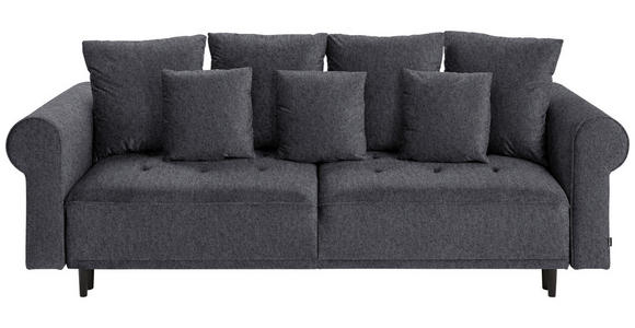 BIGSOFA in Samt Dunkelgrau  - Dunkelgrau/Schwarz, Design, Holz/Textil (248/96/95cm) - Carryhome