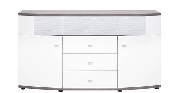 SIDEBOARD 160/86,8/41,6 cm  in Anthrazit, Weiß Hochglanz  - Weiß Hochglanz/Anthrazit, Design, Holzwerkstoff/Kunststoff (160/86,8/41,6cm) - Carryhome