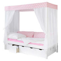 HIMMELBETT 90/200 cm  in Rosa, Weiß  - Weiß/Rosa, MODERN, Holz (90/200cm) - MID.YOU