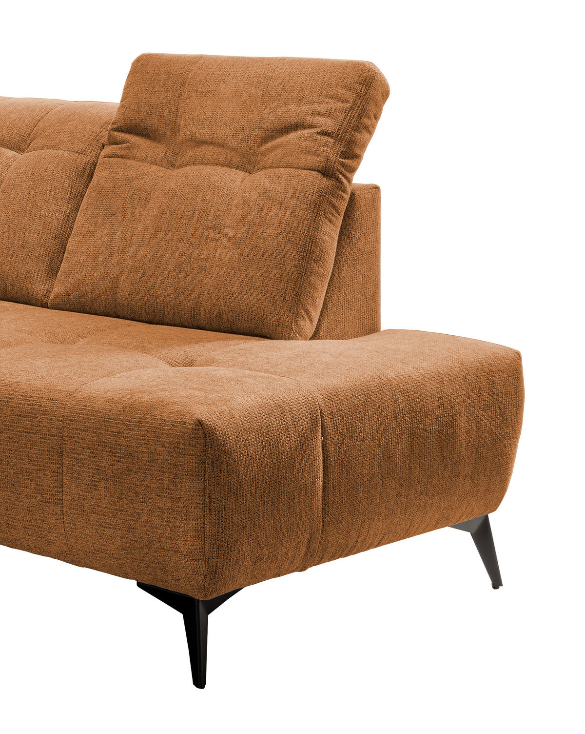 ECKSOFA in Chenille Currygelb  - Currygelb/Schwarz, Modern, Textil/Metall (261/200cm) - Livetastic