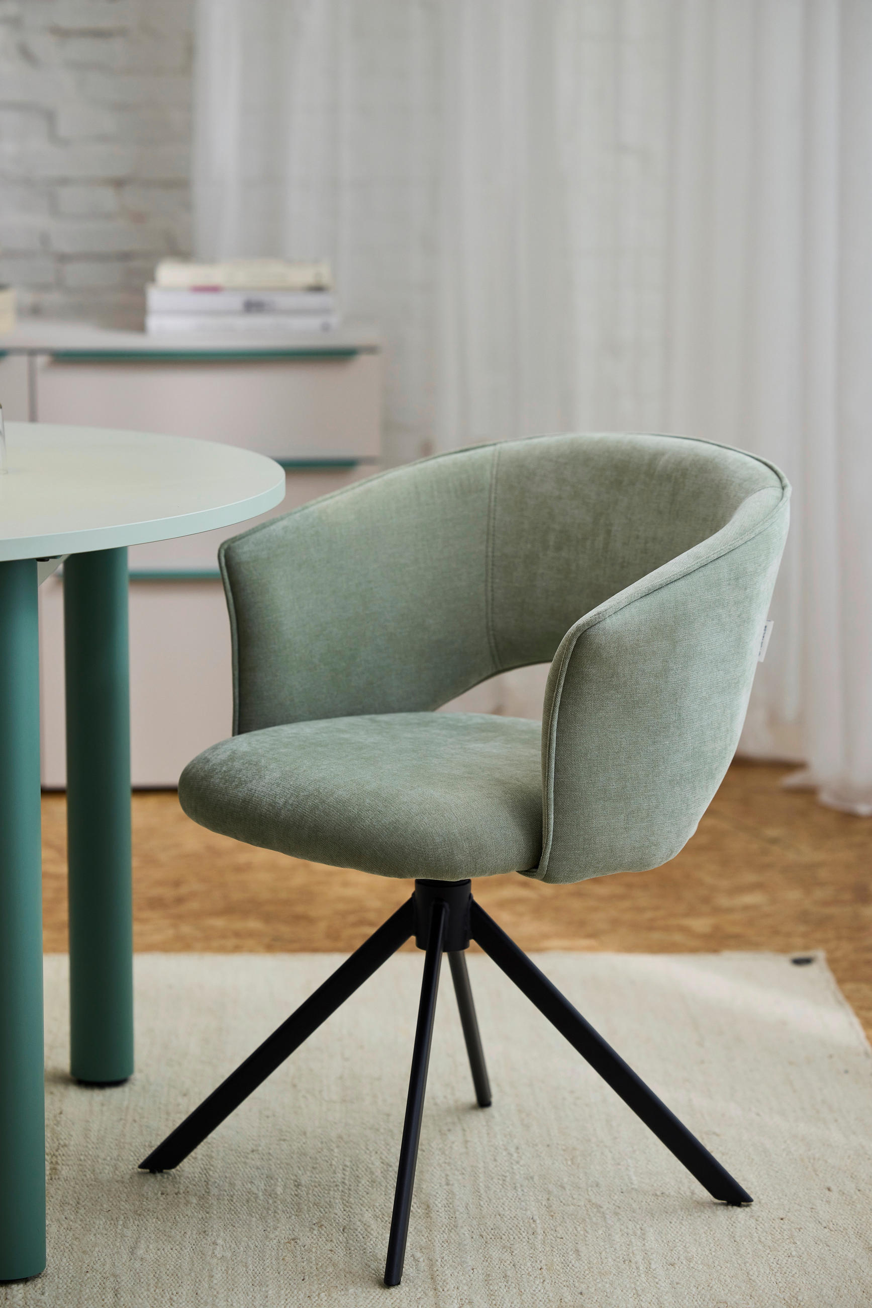 ARMLEHNSTUHL  in Stahl Chenille  - Beige/Schwarz, Basics, Textil/Metall (61,5/78,5/59cm) - Tom Tailor