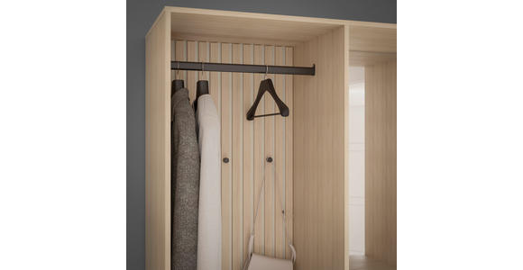 GARDEROBE 4-teilig  in 120/200/50 cm  - Kaschmir/Eichefarben, Design, Glas/Holzwerkstoff (120/200/50cm) - Xora