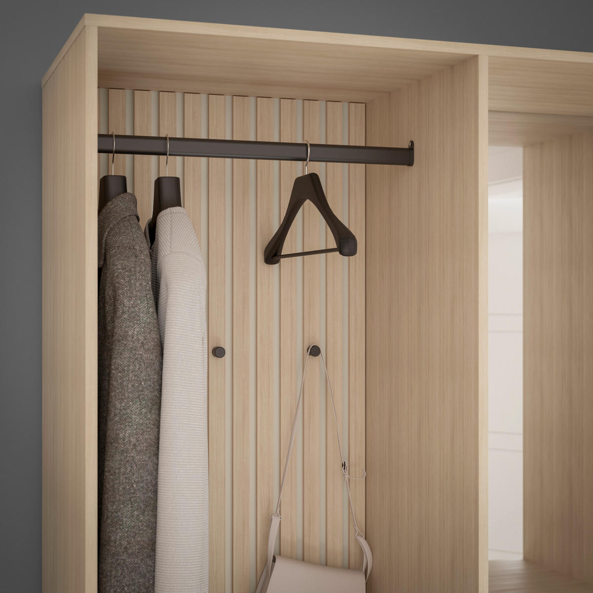 GARDEROBE 4-teilig  in 120/200/50 cm  - Kaschmir/Eichefarben, Design, Glas/Holzwerkstoff (120/200/50cm) - Xora