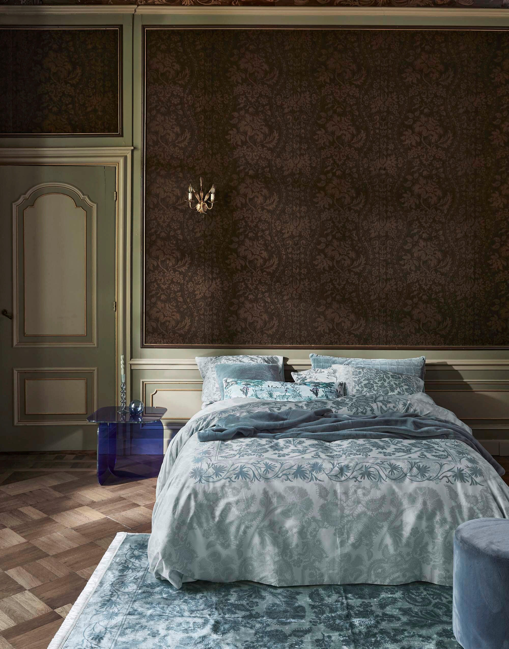 BETTWÄSCHE MAERE Satin 155/220 cm  - Blau, KONVENTIONELL, Textil (155/220cm) - Essenza
