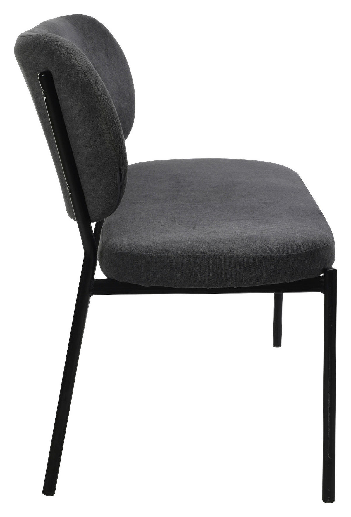 SITZBANK in Metall, Textil Schwarz, Dunkelgrau  - Dunkelgrau/Schwarz, Design, Textil/Metall (160/82/62cm) - MID.YOU