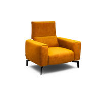 SESSEL in Samt Gelb  - Gelb/Schwarz, Design, Textil/Metall (110/85/86-94cm) - SENSOO