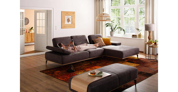 WOHNLANDSCHAFT in Textil Braun - Beige/Bronzefarben, Natur, Textil/Metall (298/178cm) - Valnatura