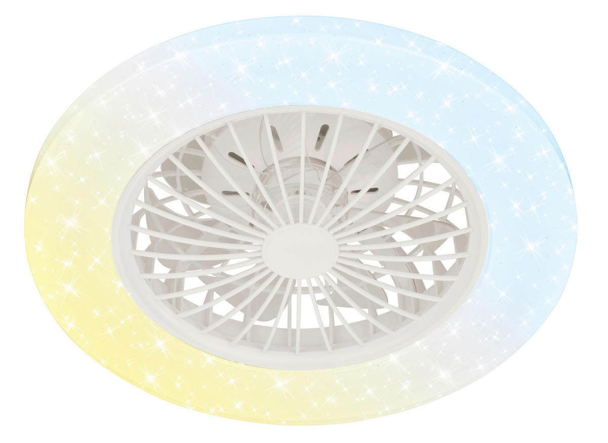 DECKENVENTILATOR 48.5/14.5 cm   - Weiß, Design, Kunststoff (48.5/14.5cm)