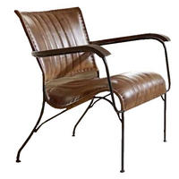 FOTELJ,  rjava, črna les, kovina, usnje - črna/rjava, Trendi, kovina/les (68/76/75cm) - Landscape