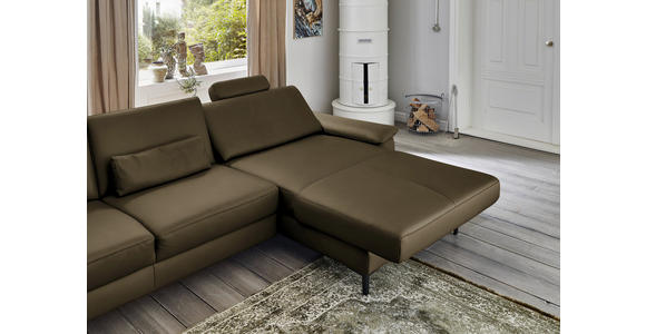 ECKSOFA in Echtleder Grün  - Schwarz/Grün, Design, Leder/Metall (334/176cm) - Dieter Knoll