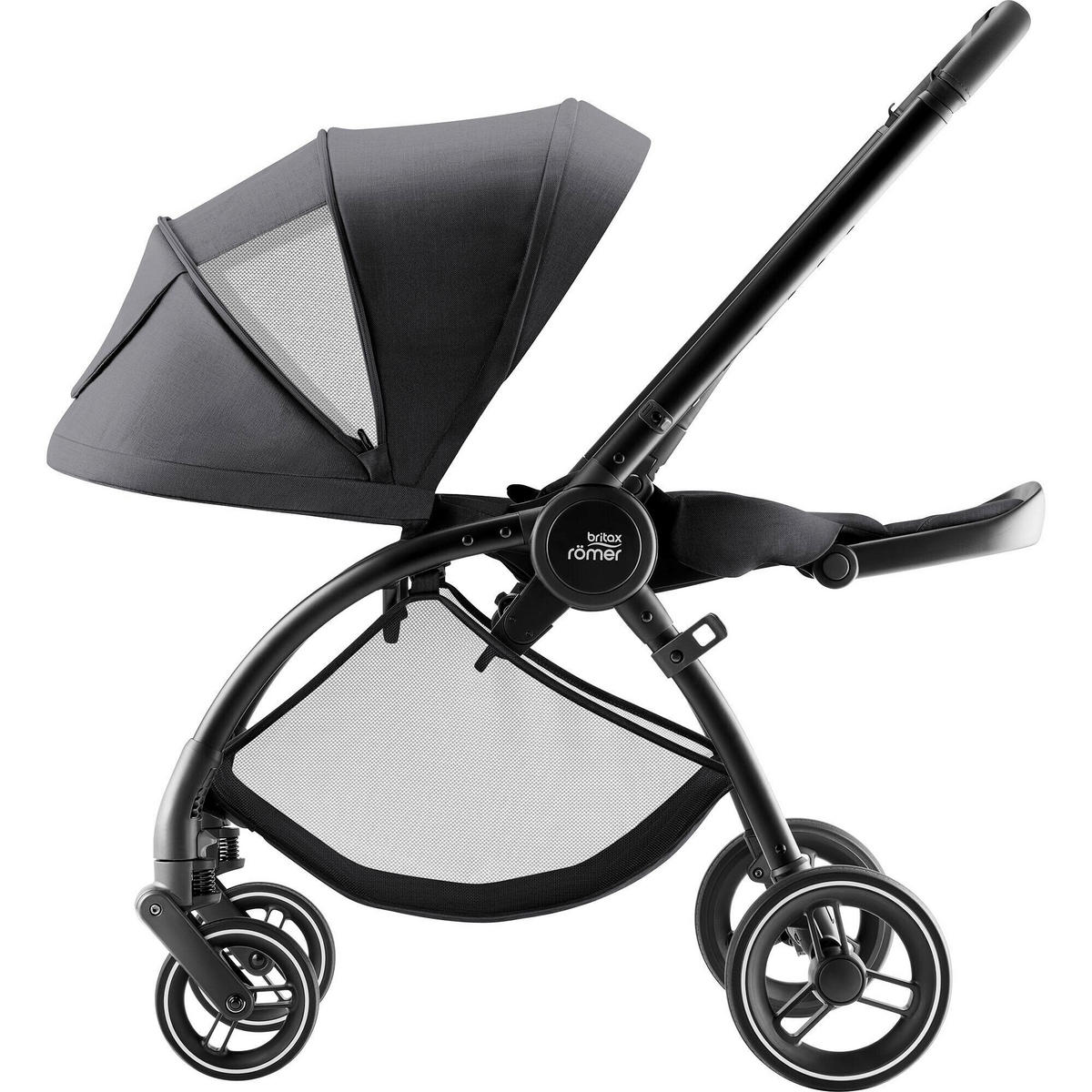 KINDERWAGENSET  Rio Set  Carbon Black  - Schwarz/Grau, Basics, Textil/Metall (55/120/93cm) - Britax Römer