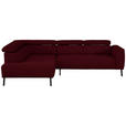 ECKSOFA in Chenille Rot 205/280 cm - Rot/Schwarz, Design, Textil/Metall (205/280cm) - Xora
