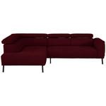 ECKSOFA in Chenille Rot  205/280 cm  - Rot/Schwarz, Design, Textil/Metall (205/280cm) - Xora