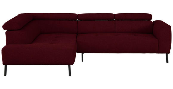 ECKSOFA in Chenille Rot 205/280 cm - Rot/Schwarz, Design, Textil/Metall (205/280cm) - Xora