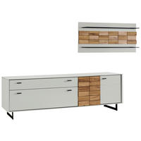 WOHNWAND  in Eichefarben, Kaschmir  299,4/170,4/46,4 cm  - Kaschmir/Eichefarben, Design, Holz/Holzwerkstoff (299,4/170,4/46,4cm) - Novel