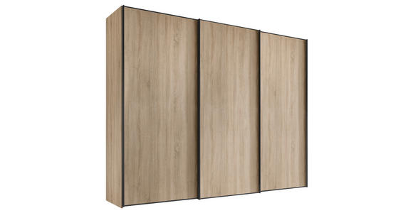 SCHWEBETÜRENSCHRANK  in Sonoma Eiche  - Graphitfarben/Sonoma Eiche, Design, Holzwerkstoff/Metall (249/222/68cm) - Moderano