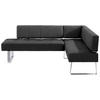 ECKBANK 227/165 cm Mikrofaser Edelstahlfarben, Dunkelbraun Metall   - Edelstahlfarben/Dunkelbraun, Design, Textil/Metall (227/165cm) - Moderano