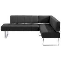 ECKBANK 227/165 cm Mikrofaser Edelstahlfarben, Dunkelbraun Metall   - Edelstahlfarben/Dunkelbraun, Design, Textil/Metall (227/165cm) - Moderano
