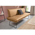 SITZBANK in Metall, Textil Schwarz, Cognac  - Cognac/Schwarz, Design, Textil/Metall (195/87/65cm) - Dieter Knoll