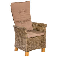 GARTENSESSEL Holz, Metall, Kunststoff, Textil Naturfarben, Cappuccino  - Naturfarben/Akaziefarben, KONVENTIONELL, Holz/Kunststoff (66/111/61cm) - Gardenson