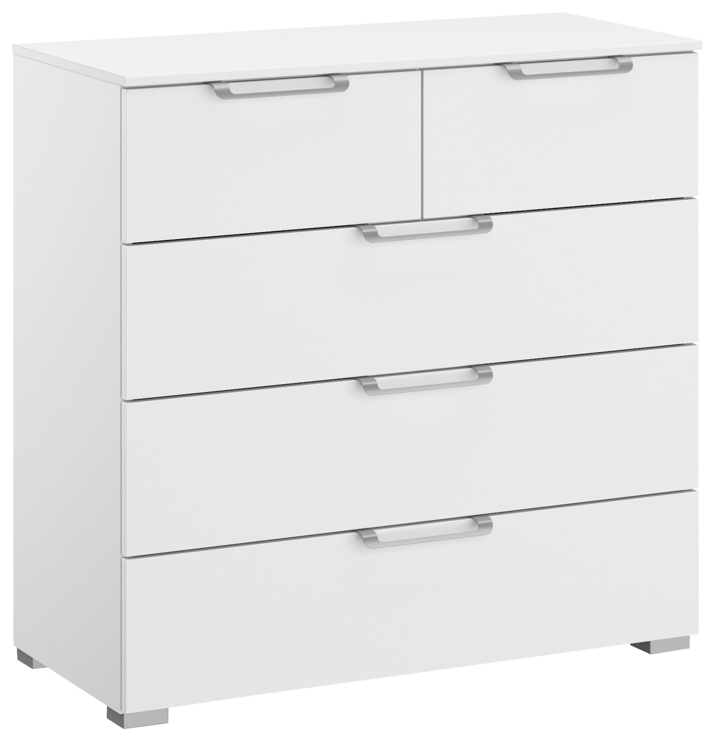 KOMMODE 80/81/42 cm Weiss  - Weiss/Silberfarben, Design, Holzwerkstoff/Kunststoff (80/81/42cm) - Novel