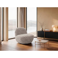 SESSEL in Jacquard, Webstoff Beige  - Beige/Schwarz, MODERN, Textil/Metall (83/73/95cm) - MID.YOU