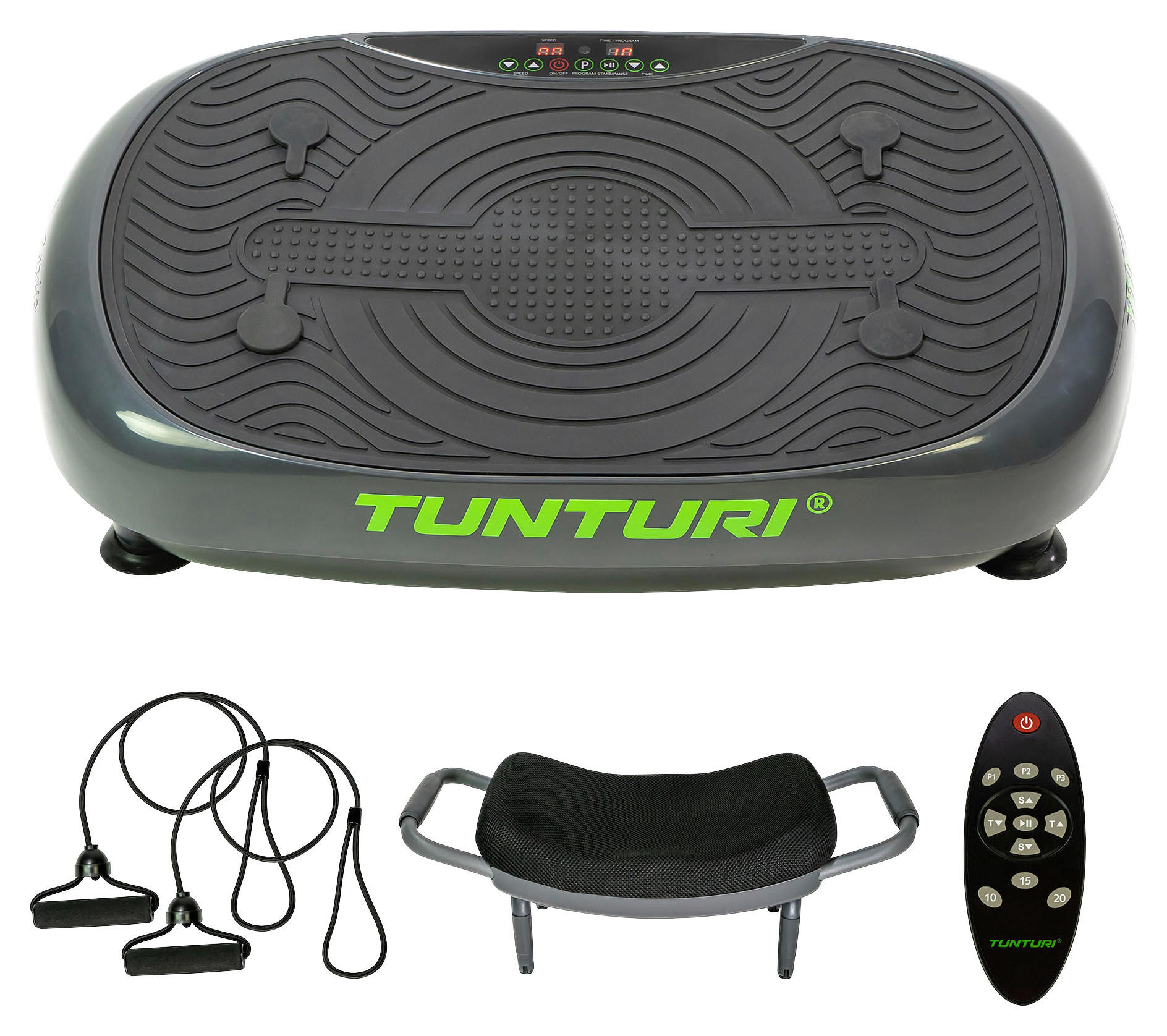 VIBRATIONSPLATTE FIT V20 - Schwarz/Grün, Basics, Kunststoff/Metall (71/39/34cm) - Tunturi