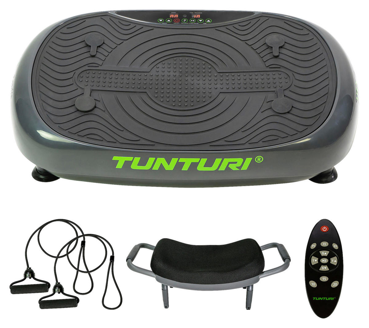 VIBRATIONSPLATTE FIT V20 - Schwarz/Grün, Basics, Kunststoff/Metall (71/39/34cm) - Tunturi