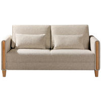 SCHLAFSOFA Webstoff Beige, Buchefarben  - Beige/Buchefarben, Design, Holz/Textil (174/88/104cm) - Niels Andersson