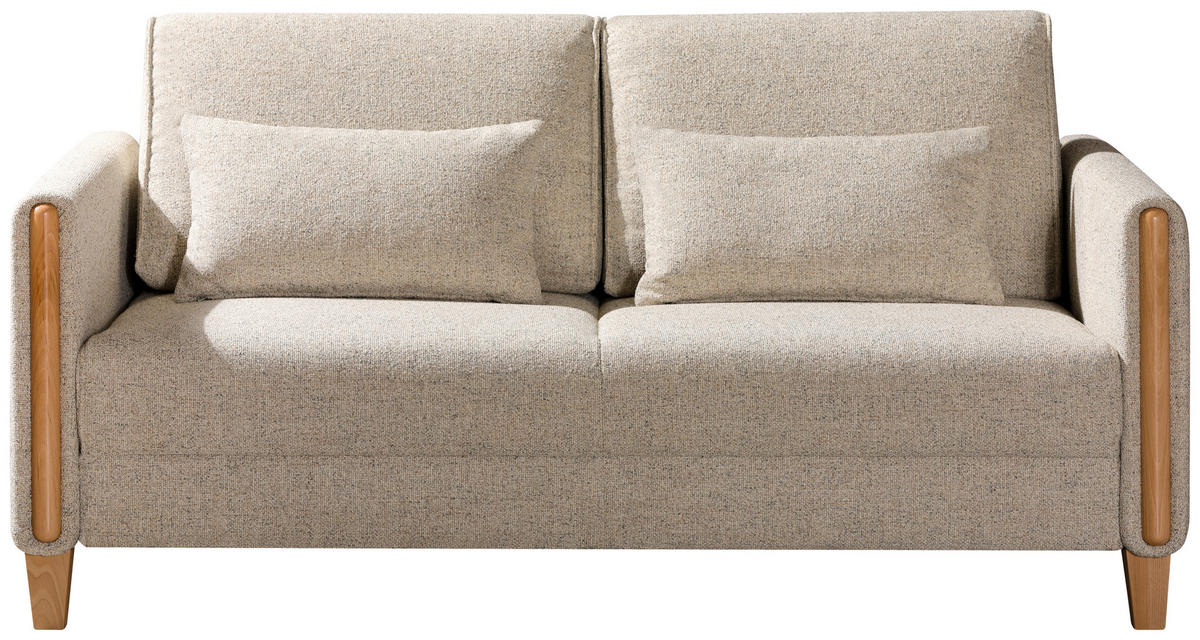 SCHLAFSOFA Webstoff Beige, Buchefarben  - Beige/Buchefarben, Design, Holz/Textil (174/88/104cm) - Niels Andersson