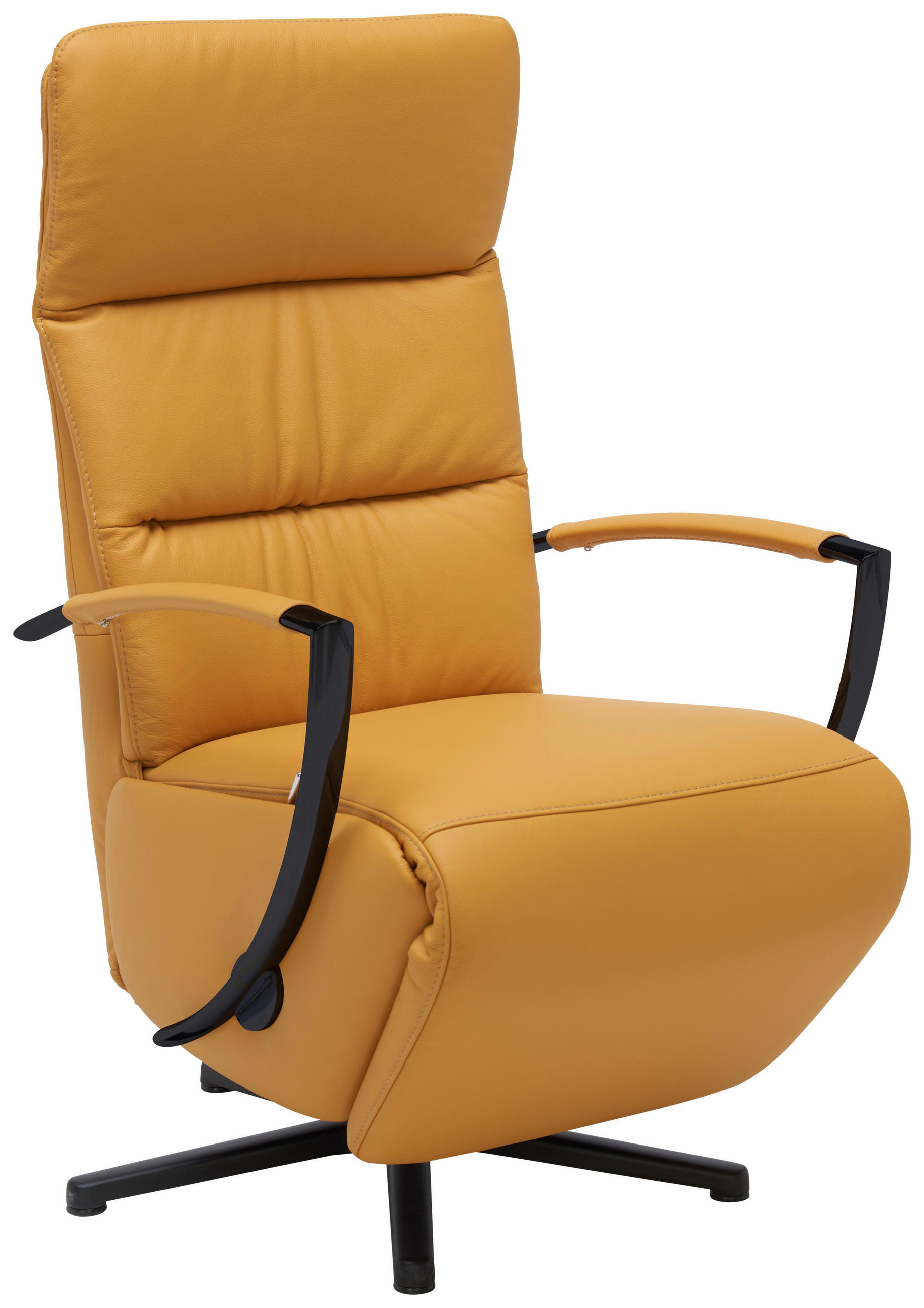 Cantus RELAXAČNÉ KRESLO, koža, kari žltá