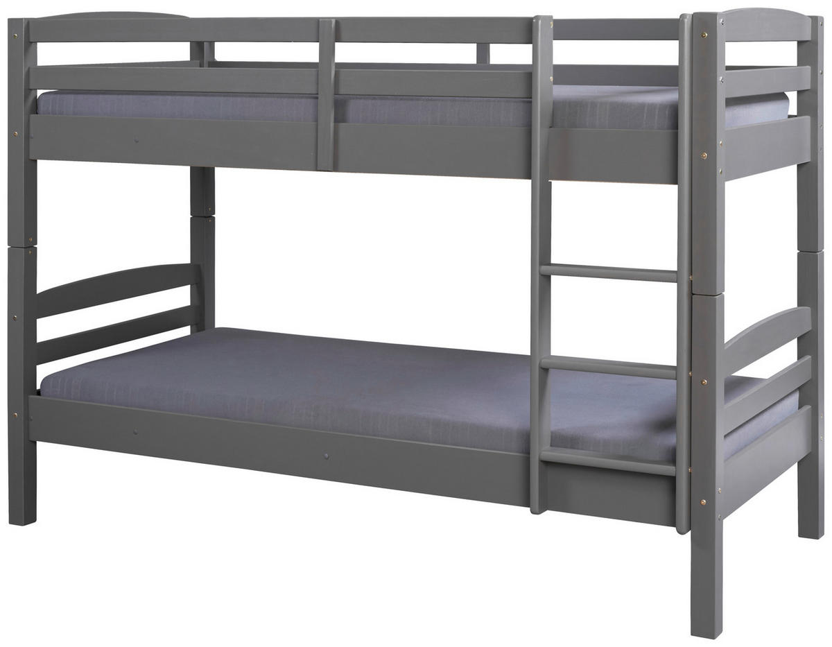 ETAGENBETT 90/200 cm Grau  - Grau, Modern, Holz (90/200cm) - MID.YOU