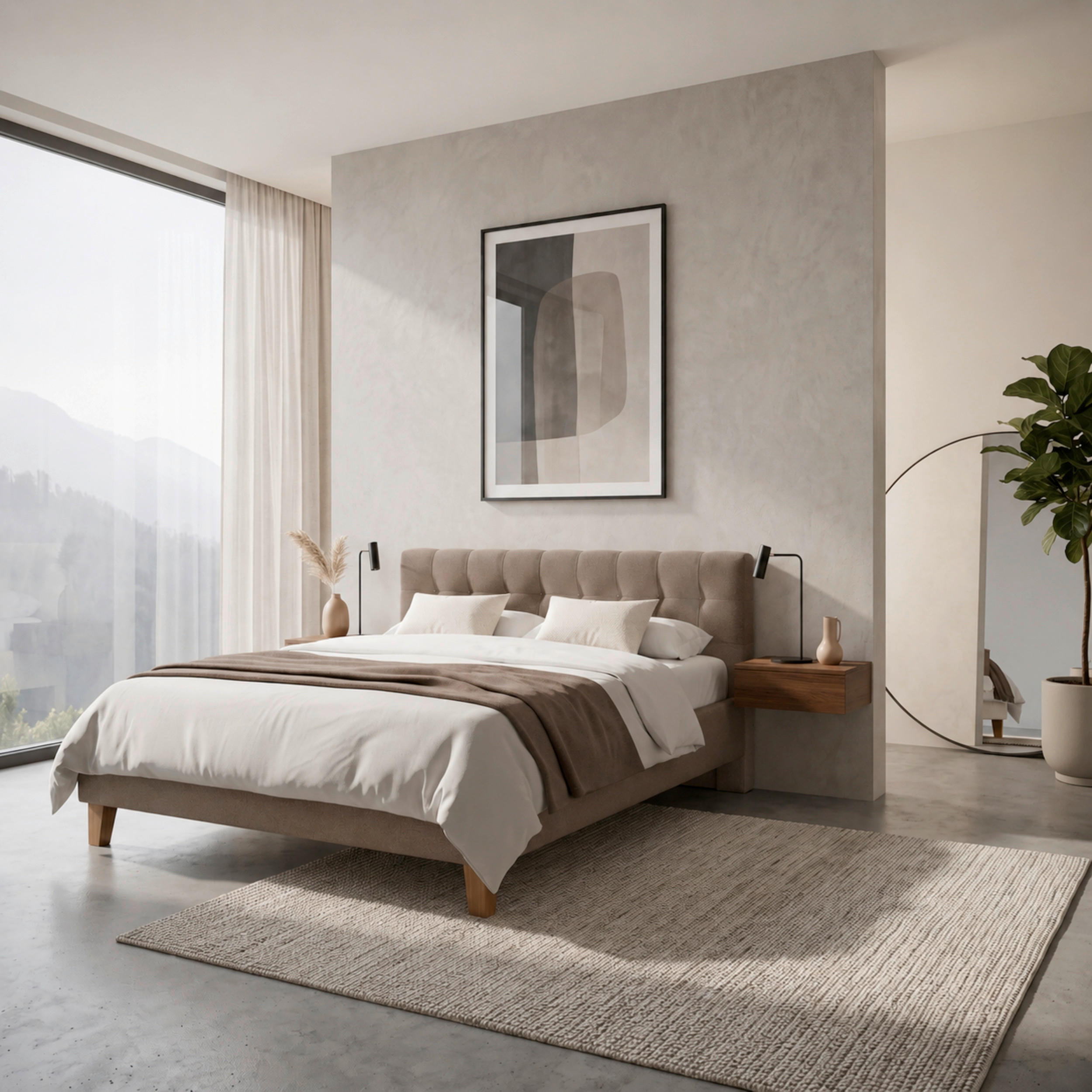 POLSTERBETT 140/200 cm,  in Braun,  - Eichefarben/Braun, MODERN, Holz/Textil (140/200cm) - MID.YOU